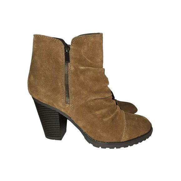 New! White Mountain Taft Suede Zip Up Ankle Boot Brown Size 9 - Picture 2 of 12